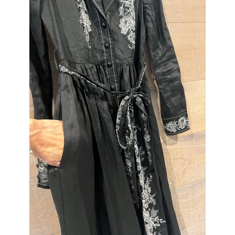 ZIMMERMANN black midi shirt dress size 0/ US 4 - Picture 5 of 16